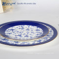 blue floral gild edge design porcelain ceramic tableware household reusable